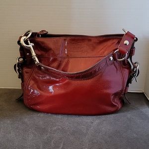 GORGEOUS AUTHENTIC COACH RED PATENT LEATHER IN GREAT CONDITION